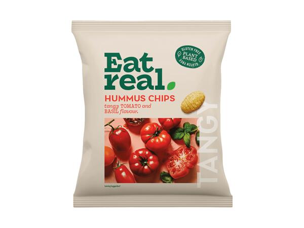 Chips di hummus al pomodoro e basilico