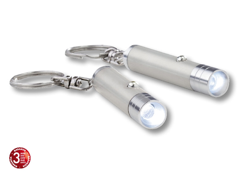 Porte-clés avec lampe LED, lot de 2