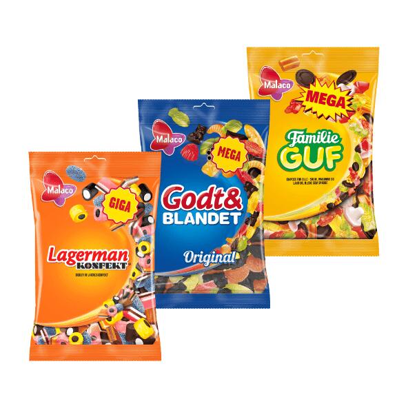 Familieguf, godt og blandet eller lagerman konfekt