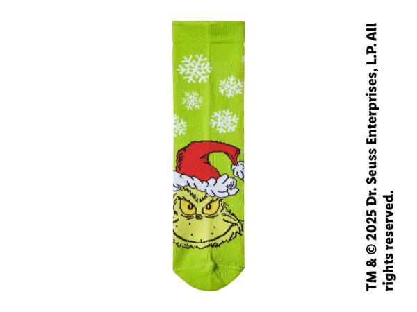 Kids' Red & Green Grinch Socks - 2 Pairs