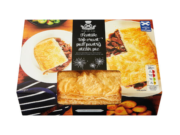 Fergeson's Festive Top Crust Puff Pastry Steak Pie