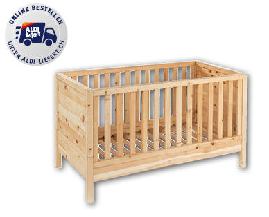 Lettino in legno di cembro per bambini