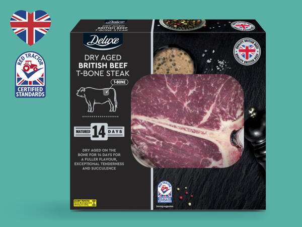 Deluxe Dry Aged British Beef 14-Day Matured T-Bone Steak