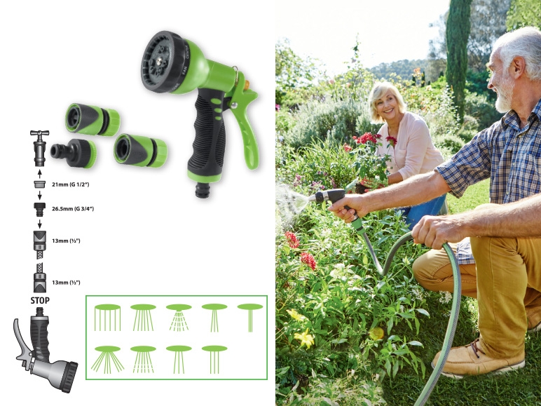 Florabest(R) Garden Hose Spray Gun with Attachments