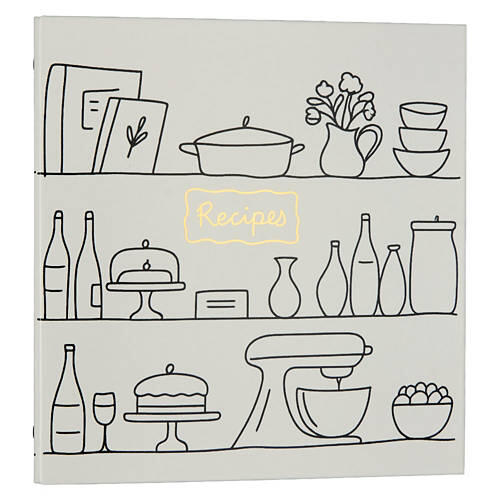 50 Recipe Sheets Binder - Black & White