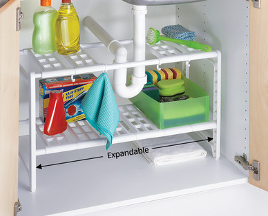 Easy Home Expandable Under Sink Shelf