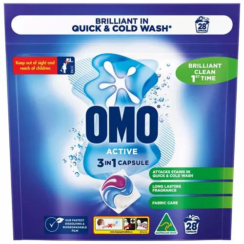 Active Clean 3 in 1 Laundry Capsules 28 Pack