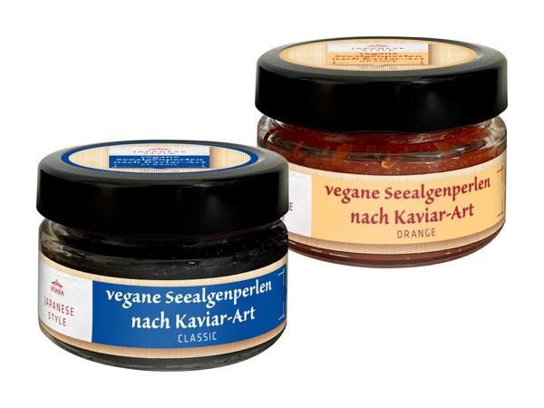 Vegane Seealgen­perlen nach Kaviar-Art