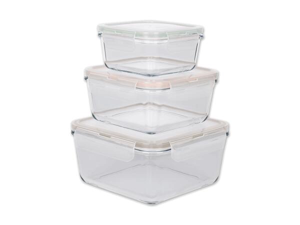 Glas-Frischhaltedosen-Set, 3-teilig