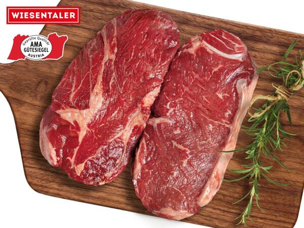 Frisches Rumpsteak oder Rib-Eye-Steak
