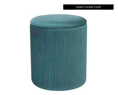 Round Velvet Storage Ottoman