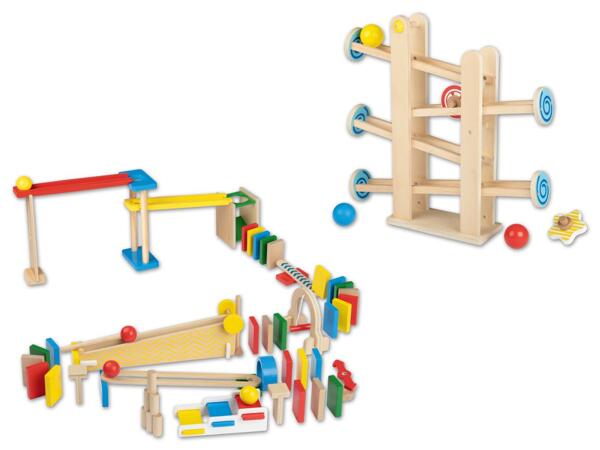 Holz-Kugelbahn-Set