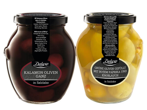 Eingelegte Oliven im Glas