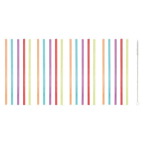 20 Pack Colorful Straws
