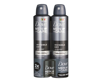 Dove Antiperspirant Deodorant for Men 2 x 148g or Women 2 x 127g