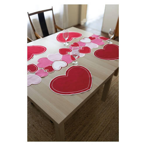 Table Runner - Stitched Hearts