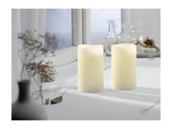 Livarno Home White LED Real Wax Candles - 2 Pack