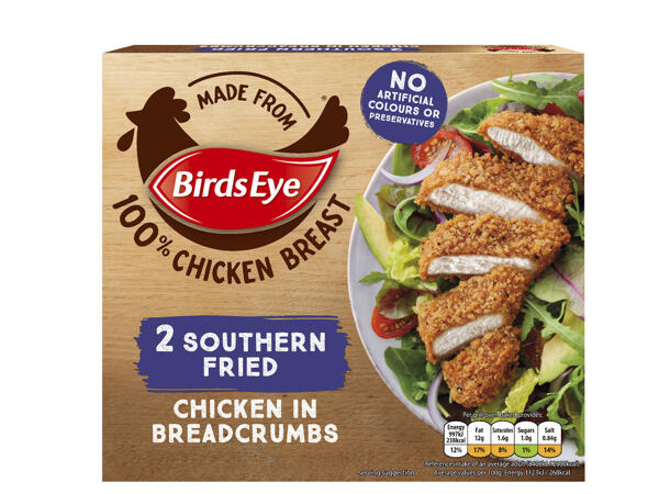 Birds Eye 2 Southern Fried Chicken in Breadcrumbs