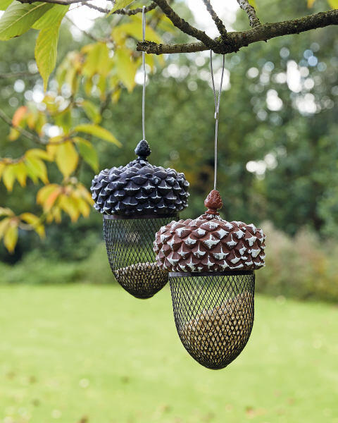 Bird Box Grey Acorn Bird Feeder