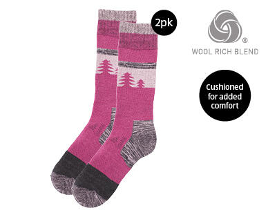 Adult's Wool Blend Hiking Socks 2pk