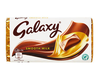 Galaxy Smooth Chocolate Blocks – Caramel 135g, Milk 110g or Orange 110g