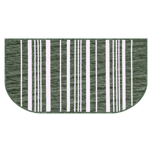 20" x 38" Slice Shaped Kitchen Rug - Green Border