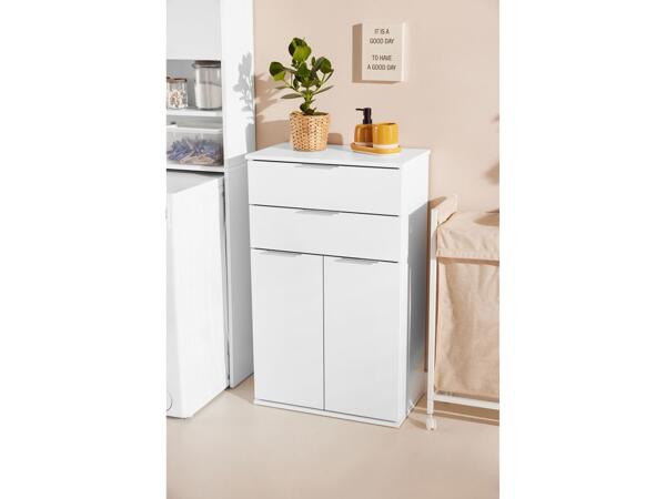 Storage cabinet with two drawers and two doors
