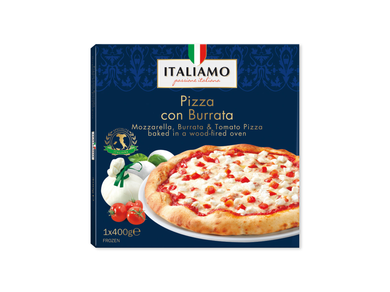 PIZZA MED BURRATAOST