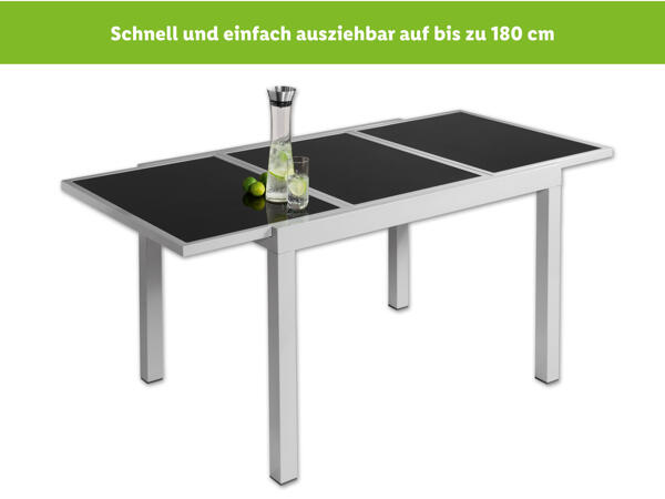 Ausziehbarer Aluminium-Gartentisch