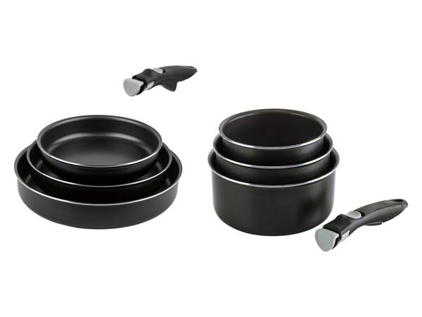 Kastruller/stekpannor med avtagbart handtag, 3-pack