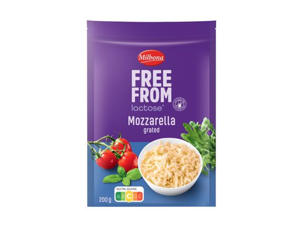 Laktosefreier Mozzarella gerieben
