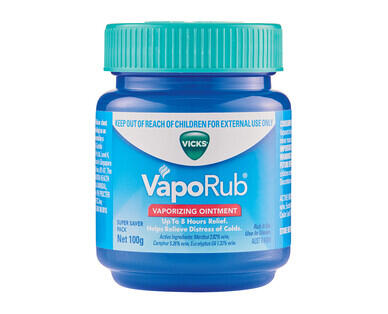 Vicks VapoRub Chest Rub 100g or Vapourising Ointment 35g
