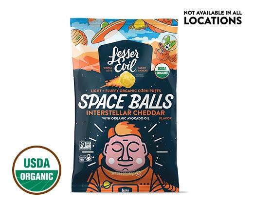 Lesser Evil 
 Interstellar Cheddar or Cinnamon Sugar Space Balls