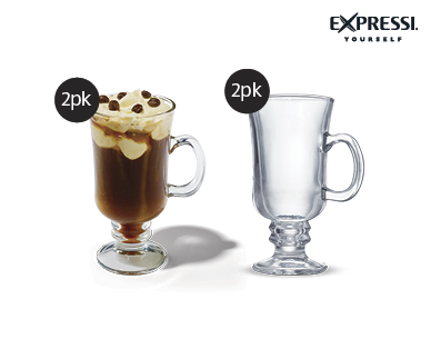 GLASS MUGS 2PK