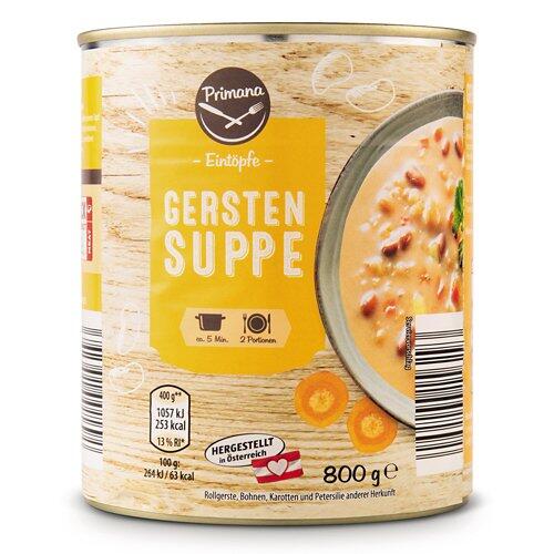 PRIMANA Winterliches Fertiggericht, Gerstensuppe