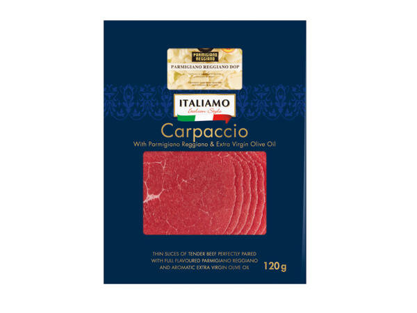 Italiamo Carpaccio with Parmigiano Reggiano & Extra Virgin Olive Oil