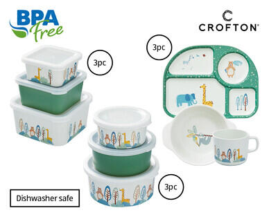Children's Dinner Set 3pc or Nesting Containers Set 3pc with Lids
