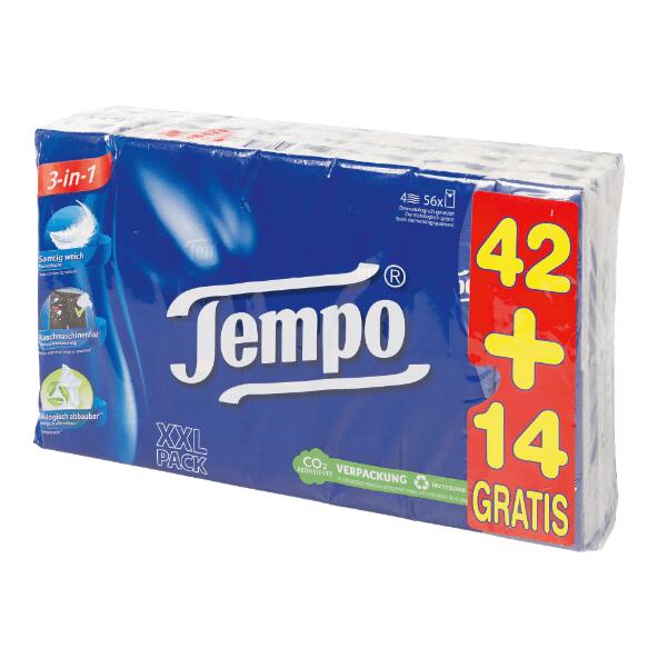TEMPO(R) 				Taschentücher, 56er-Packung