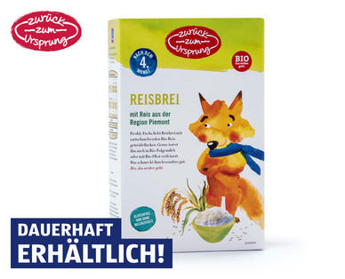 ZURÜCK ZUM URSPRUNG Bio-Reisbrei