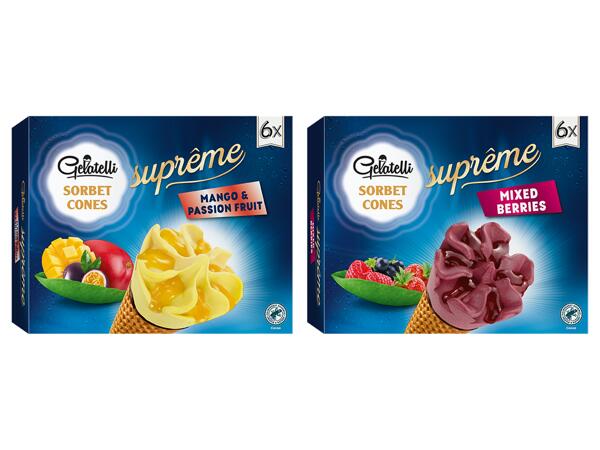 Glasstrutar med sorbet