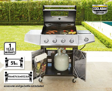 4 BURNER HOODED BBQ