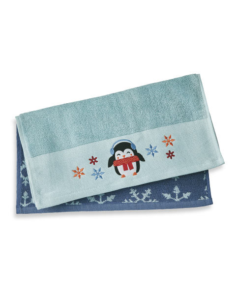 Cute Penguin Guest Towels 2-Pack