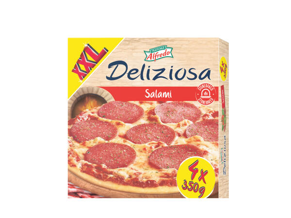 Stenugnspizza salami