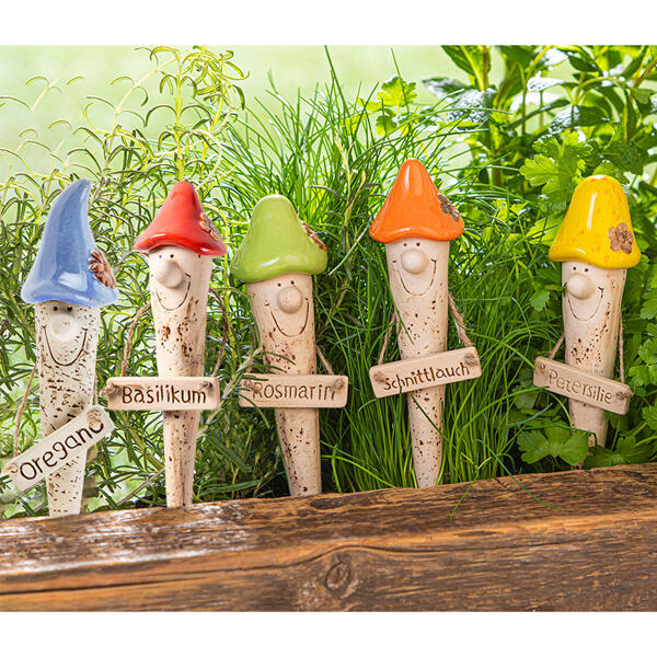 Keramik-Kräuterstecker "Gnome"