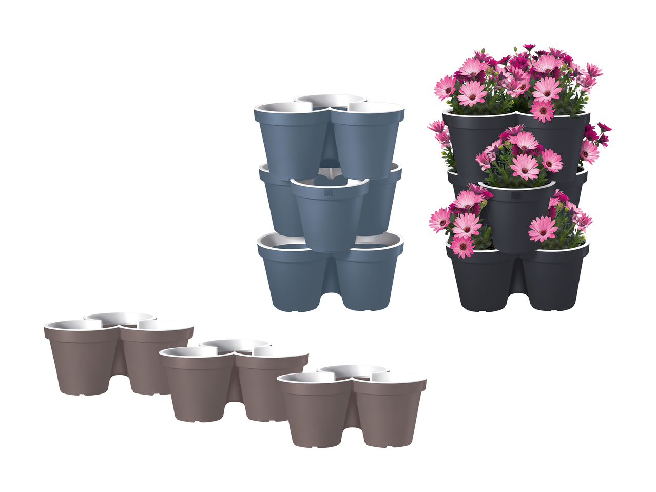 Pots de fleurs, 3 pièces
