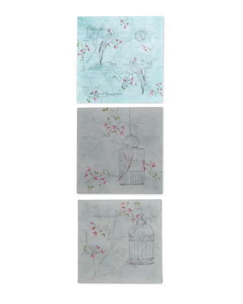 3 Pack Blossom & Bird Canvases