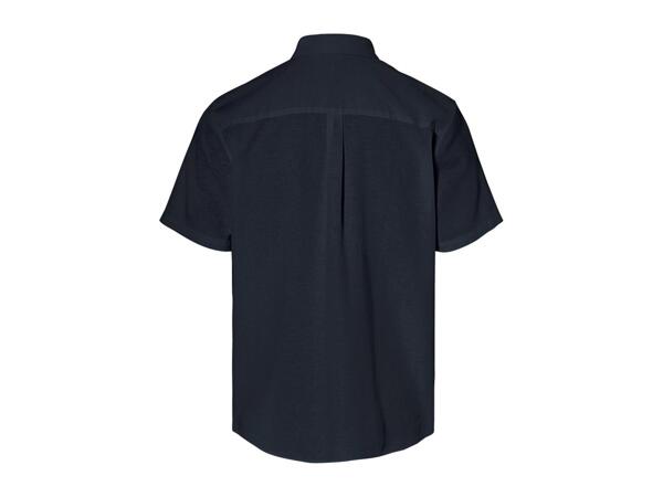 Livergy Men's Linen Blend Short Sleeve Shirt - Black