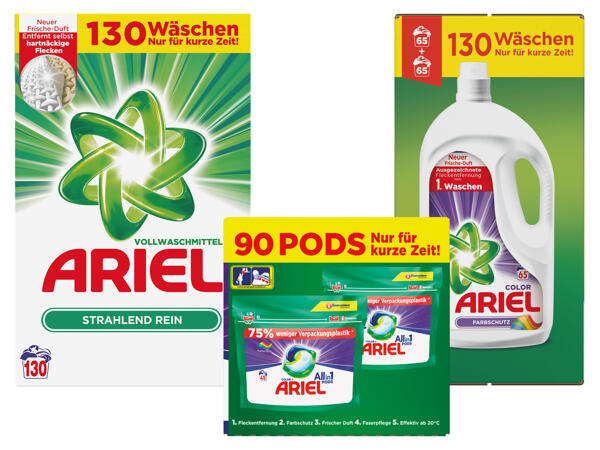Ariel Waschmittelpulver, Gel oder Pods