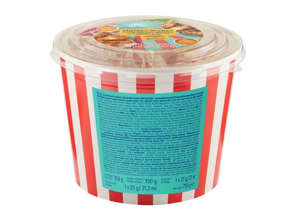 Fried Chicken Bucket with Honey BBQ Dip