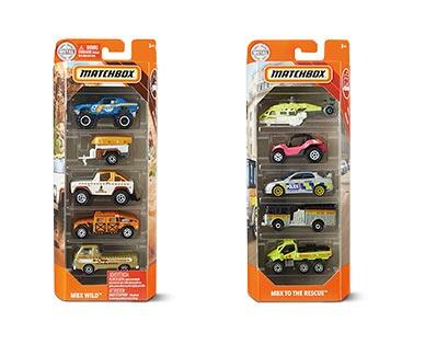 Mattel Hot Wheels or Matchbox 5-Pack Cars